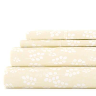 Becky Cameron Bedding King Microfiber Polyester Floral Antimicrobial Ivory-image