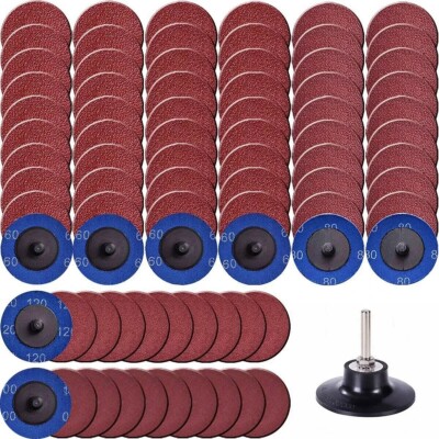 51x 2 inch Roll Lock Die Grinder Quick Change Sanding Disc 36 60 80 120 180 Grit-image