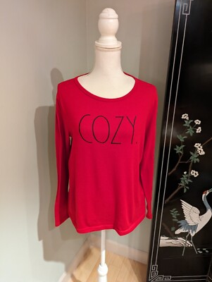 Rae Dunn Women's Medium Red Super Soft 