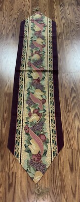 Pier 1 Imports Harvest Table Runner Fall Thanksgiving 14” x72” Mosaic Boho Batik-image