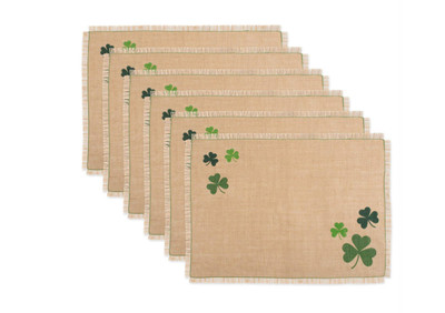 Design Imports Shamrock Jute Placemat, Set of 6 - Tan-image