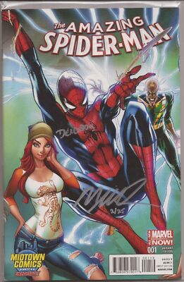 AMAZING SPIDER-MAN #1 - CAMPBELL VARIANT - SIGNED BY RAMOS & DELGADO - W/DF COA-image