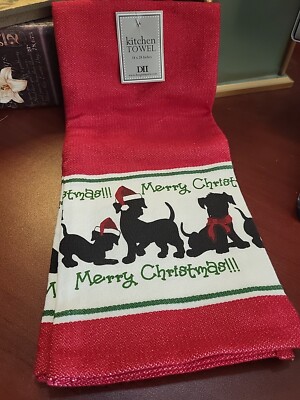 Design Imports-NEW-Merry Christmas-Black Dogs-w/Scarfs/Hats-Charming-FREE SHIP--image