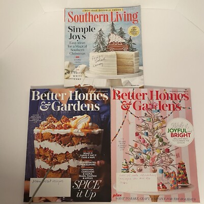 Lot/3 Better Homes and Garden and Southern Living Magazines Christmas 2018-image