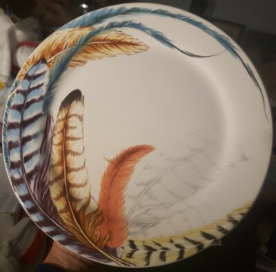Pier 1 Imports Feather Ironstone Dinner Plate 11