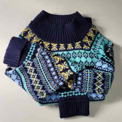 NY & Co | Fair Isle Ribbed Mock Neck Sweater | Small-image