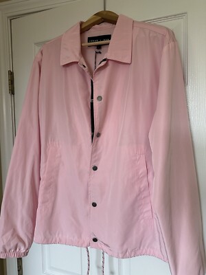 Edgar + Ash Mens Windbreaker Jacket Size L Pink Button Snap Button - New W/Tags-image