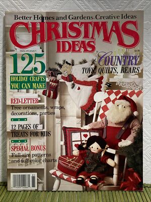 Better Homes & Gardens Magazine 1988 Christmas Ideas Country Toys Quilts Bears-image