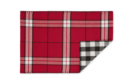 Brand new 100% cotton reversible plaid placemat 13