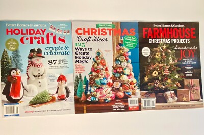 Lot/3 Holiday Crafts Decor Magazines 2022 Better Homes & Gardens Country Living-image