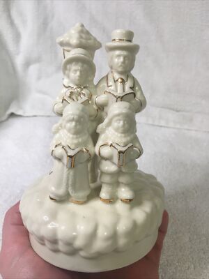 Christmas Carolers Vintage Wind Up Music Figurine Statue Revolving Rotating EUC!-image