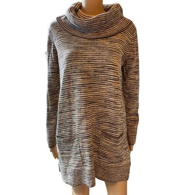 Eight eight eight Stretchy Cozy Casual Knit Sweater Mini dress Lady M/L Pocket -image