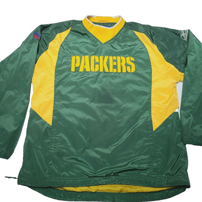 Vintage Green Bay Packers Reebok On Field Pullover Wind Jacket Size Medium -image