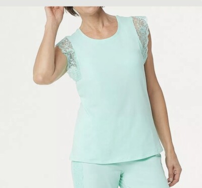 AnyBody Cozy Knit Pleated Lace Pyjamas NWOT-image