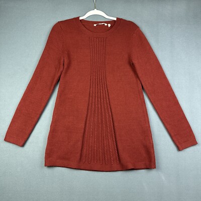 Soft Surroundings Priscilla Pullover Sweater Tunic Womens XS Brick Cozy Knit-image