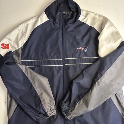 X-Large NFL New England Patriots Zip Up Jacket XL Vintage SI 1205 Vtg Wind Cold-image