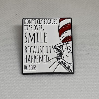 Dr. Seuss Cat Don't Cry Because It's Over, Smile it Because it Happened Hat Pin-image