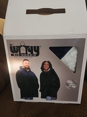 Wayy Big Hoodie Blanket Cover Wrap One Size Navy Blue New Box Football Outside -image