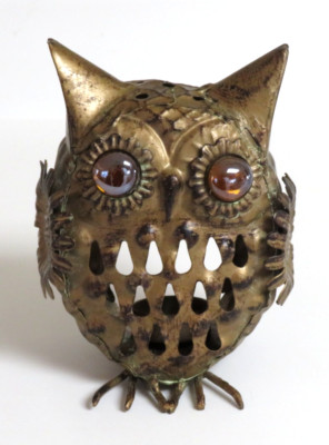 Rustic Metal Owl Tealight Candle Holder 7