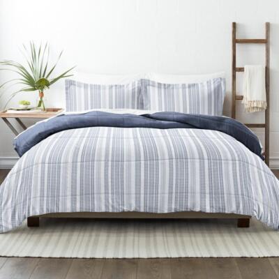 Becky Cameron Comforter Set Full/Queen 3-Piece Down Alternative Microfiber Navy-image