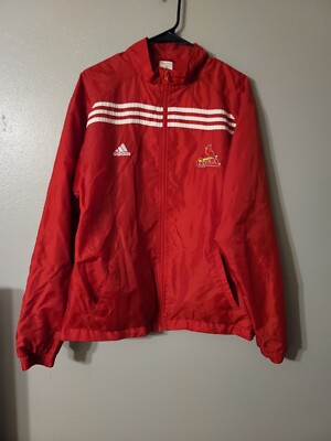 Adidas Red Vintage ST.Louis Cardinals Full Zip Wind Jacket Size M-image