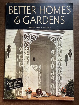 BETTER HOMES & GARDENS January 1937 Front Door Entry Way Dog Cover-image