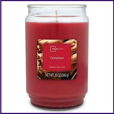 Mainstays Cinnamon Scented Single-Wick Large Glass Jar Candle, 20 oz-image
