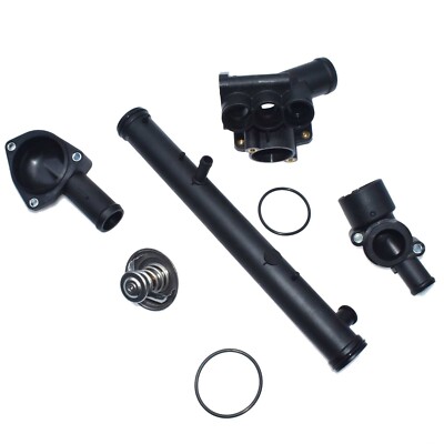 For VW Golf Jetta 2.8L 6cyl Thermostat Housing Complete Coolant Water Hose Kit-image