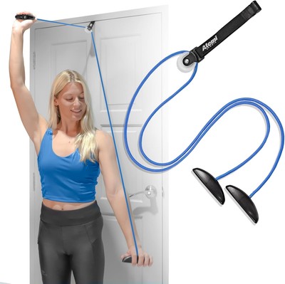 Shoulder Pulley for Physical Therapy, Over Door Blue -image
