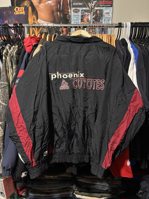 Vintage 90s Phoenix Coyotes Logo 7 NHL Hockey Windbreaker Zipper Up  -image