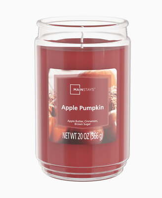 Mainstays Apple Pumpkin Scented Single-Wick Large Glass Jar Candle, 20 oz-image