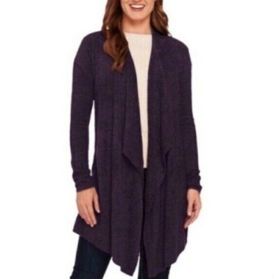 Barefoot Dreams Bamboo Chic Lite 436 Calypso Wrap Cardigan Sweater S/M Black-image