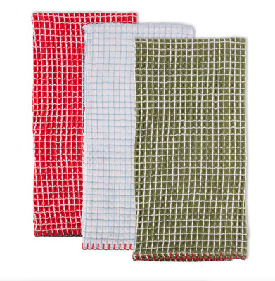 100% cotton heavy weight dish towels set of 3 tied with string  18