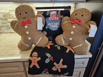 Gingerbread Cozy Knit Throw With Gingerbread Men-image