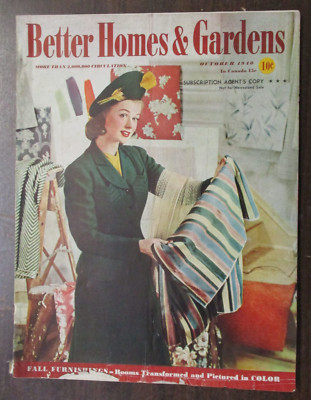 BETTER HOMES & GARDENS MAGAZINE OCTOBER 1940 FALL FURNISHINGS VINTAGE ADS RARE-image