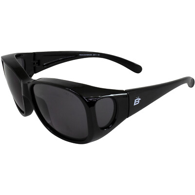 Birdz Eyewear Peacock Large OTG  Fit-Over Sunglasses Black Frames Smoke Lenses-image