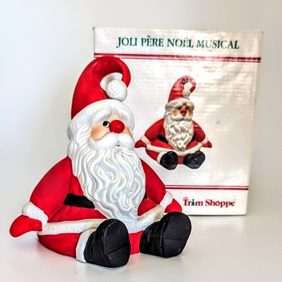 Vintage Trim Shoppe Santa Claus Wind Up Musical Figurine Works 10
