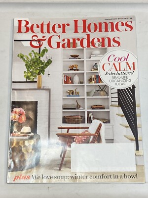Better Homes Gardens Magazine January 2019 Cool Calm Decluttered Organizing Idea-image