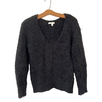 BP. Eyelash Chenille Sweater Women S V-Neck Fuzzy Pullover Cozy Chic Fall Winter-image