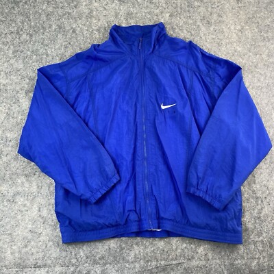 Vintage Nike Air Track Jacket Mens XL Blue Full Zip Windbreaker Nylon 90s Y2K-image