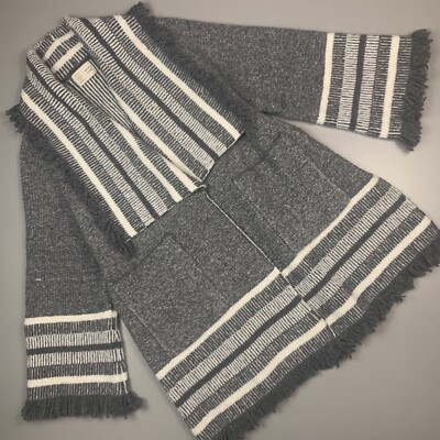 Saturday Sunday Sweater Womens Open Front Cardigan Collar Fringe Cozy Boho-image