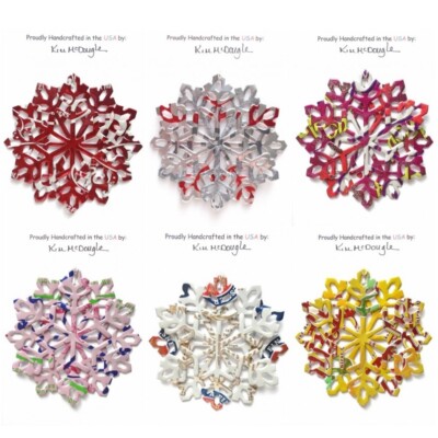 Snowflake Christmas Ornament Handmade With Recycled Aluminum Cans You Choose-image