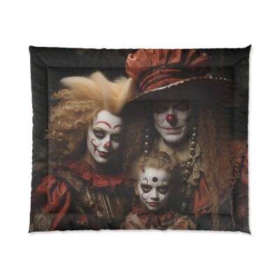 King Size Comforter Haunted House Clown Scary Horror Halloween Insane Metal Band-image