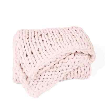 IENJOY HOME Home Collection Premium Chunky Knit Blanket In Blush Pink $199-image