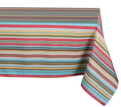 Design Imports Summer Stripe Outdoor Tablecloth60