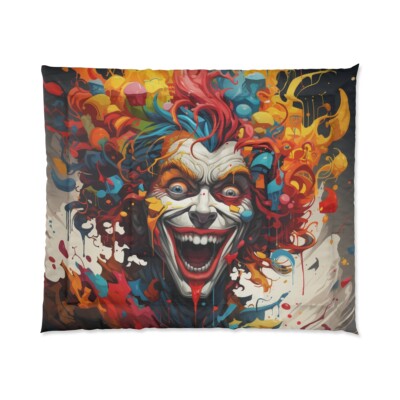 King Size Comforter Haunted House Clown Scary Horror Halloween Insane Metal Band-image
