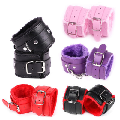 Cozy soft villus Handcuffs Adjustable Restraint Wrist cuffs Bondage SM game-image