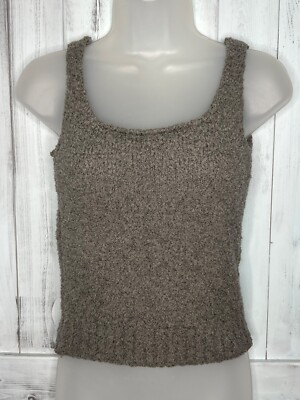 WOMENS SKIMS COZY COLLECTION GRAY FUZZY STRETCH CROP SOFT LOUNGE TANK TOP S/M-image