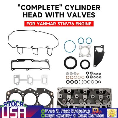For Yanmar Complete Cylinder Head 119717-11740 With Gasket Kit Engine 3TNV76-image