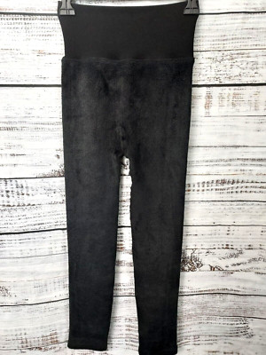 One 5 One Leggings Woman OS Black Fuzzy Cozy Winter Ankle Pullon High Rise-image